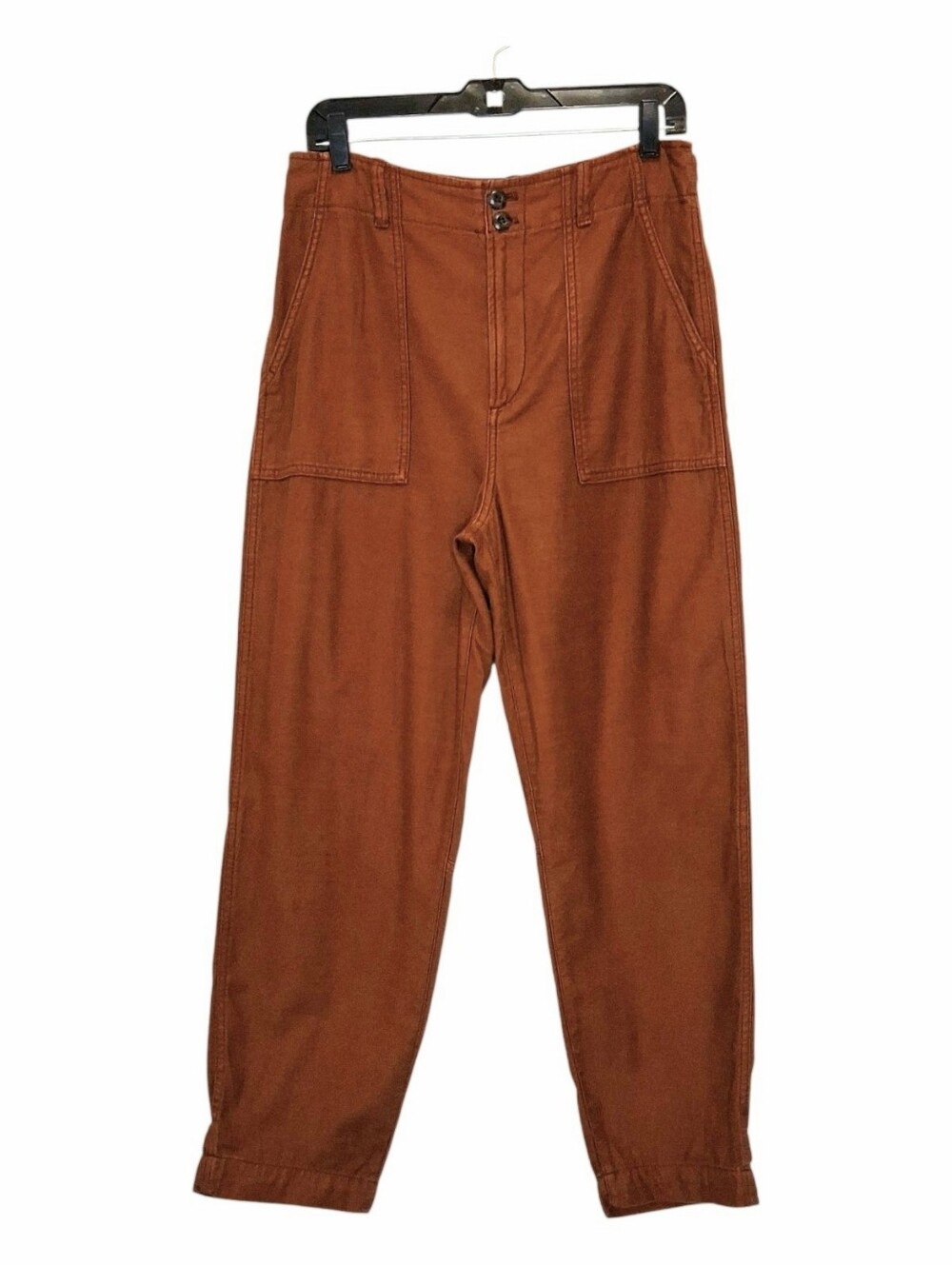 GAP Utility High Rise Cotton Barrel Ankle Pants Sz 8 Burnt Orange Rust